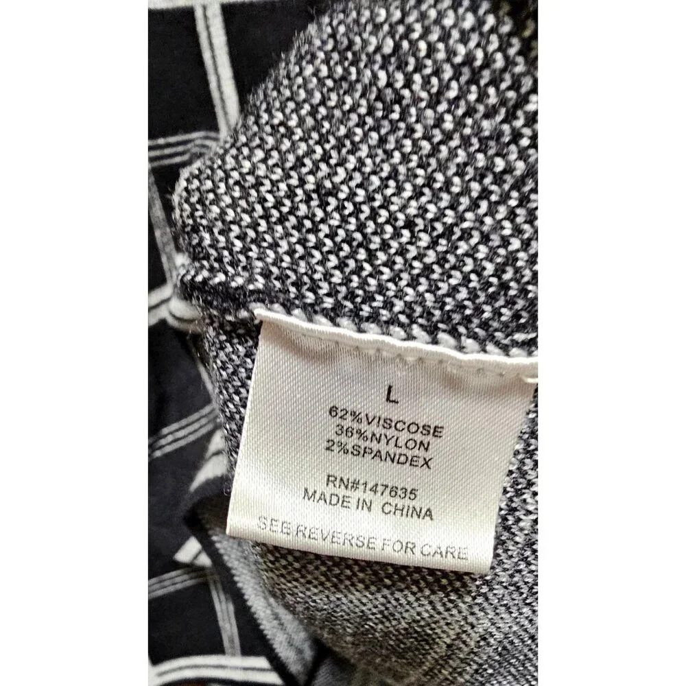 Romeo + Juliet Couture Womens Black & White Plaid Short Sleeve Knit Dress Size L